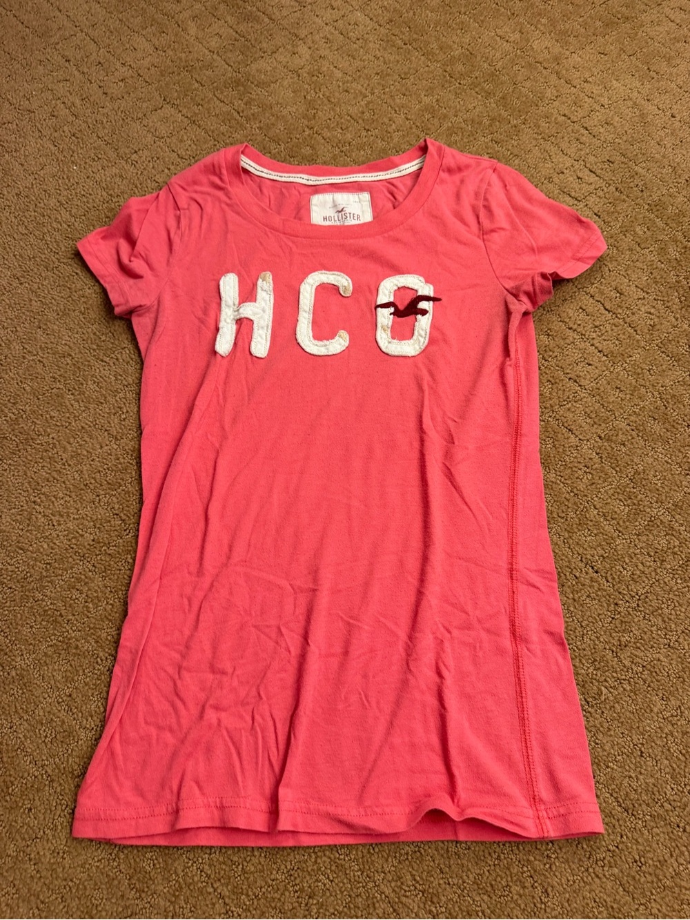 Vintage Hollister Coral HCO Seagull Logo Crew Neck Slim Women’s size M Y2K
